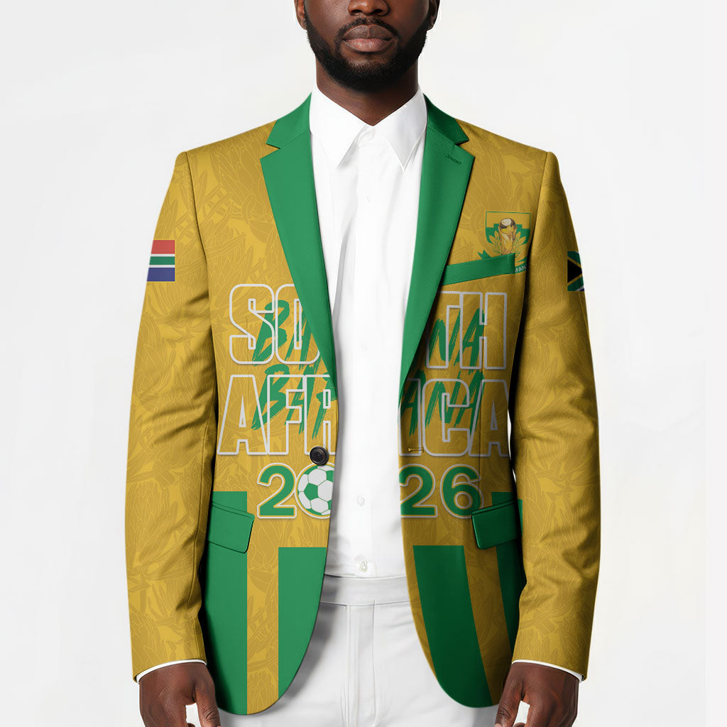 South Africa Soccer 2026 Custom Blazer Bafana Bafana Kaofela Protea Yellow