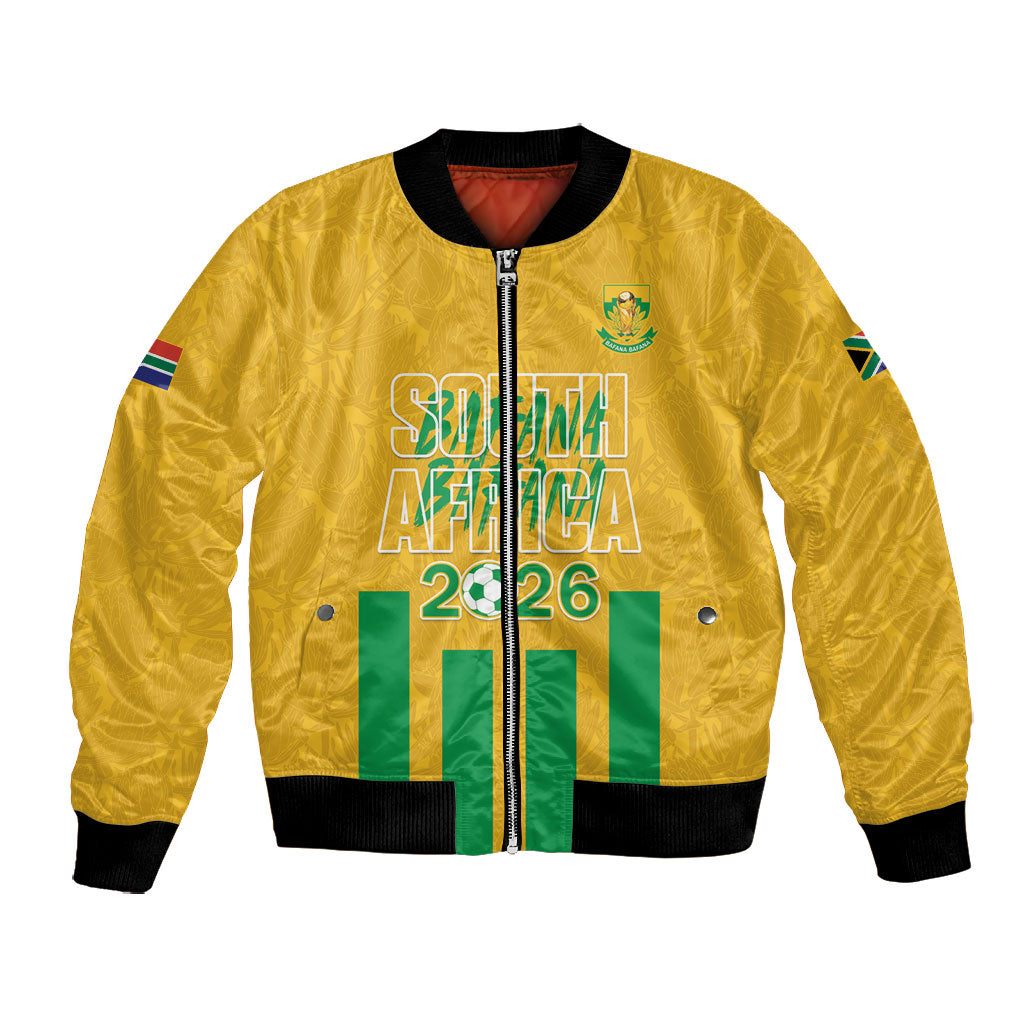 South Africa Soccer 2026 Custom Bomber Jacket Bafana Bafana Kaofela Protea Yellow