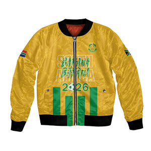 South Africa Soccer 2026 Custom Bomber Jacket Bafana Bafana Kaofela Protea Yellow