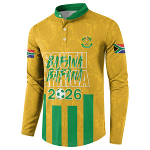 South Africa Soccer 2026 Custom Button Sweatshirt Bafana Bafana Kaofela Protea Yellow