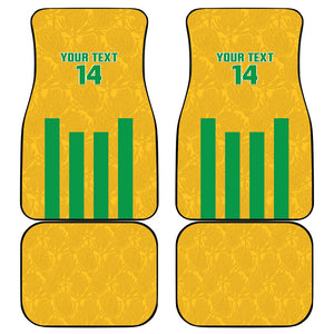 South Africa Soccer 2026 Custom Car Mats Bafana Bafana Kaofela Protea Yellow