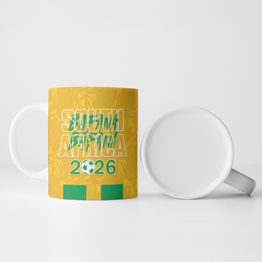 South Africa Soccer 2026 Custom Ceramic Mug Bafana Bafana Kaofela Protea Yellow