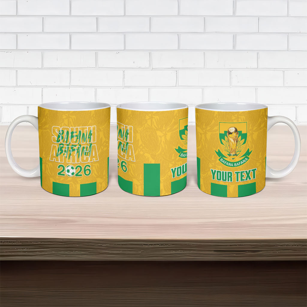 South Africa Soccer 2026 Custom Ceramic Mug Bafana Bafana Kaofela Protea Yellow