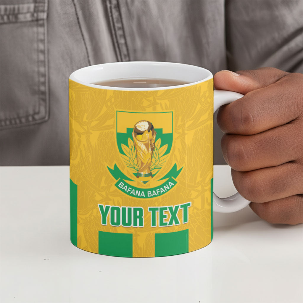 South Africa Soccer 2026 Custom Ceramic Mug Bafana Bafana Kaofela Protea Yellow