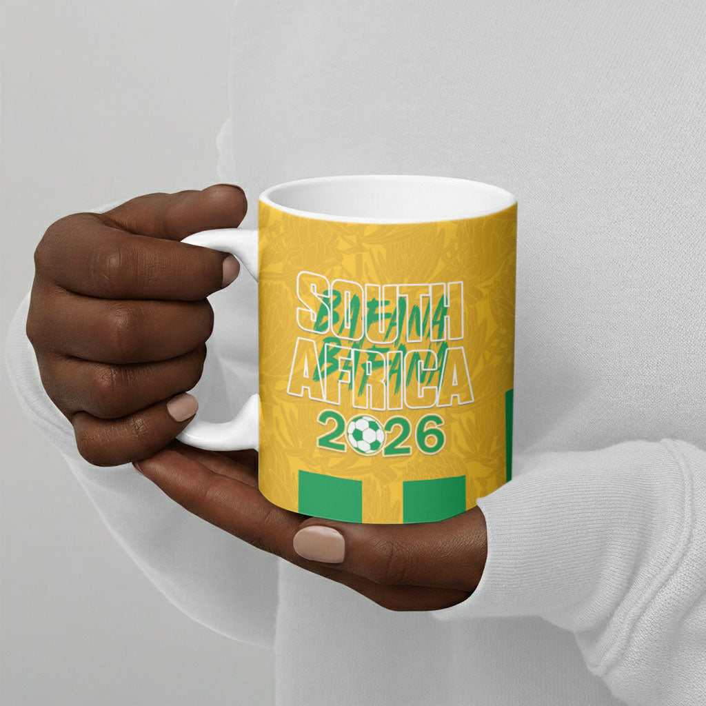 South Africa Soccer 2026 Custom Ceramic Mug Bafana Bafana Kaofela Protea Yellow