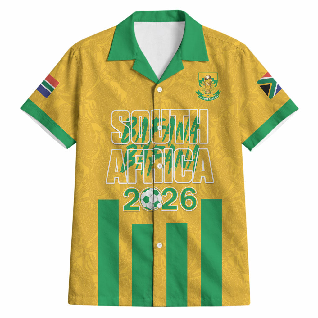 South Africa Soccer 2026 Custom Hawaiian Shirt Bafana Bafana Kaofela Protea Yellow