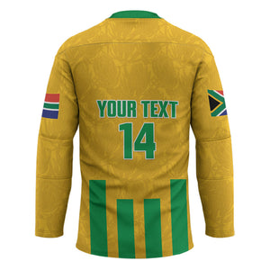 South Africa Soccer 2026 Custom Hockey Jersey Bafana Bafana Kaofela Protea Yellow