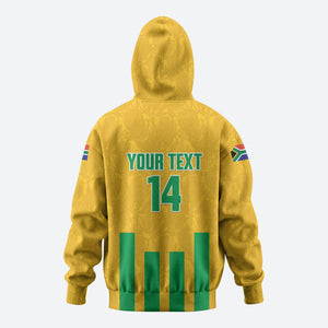 South Africa Soccer 2026 Custom Hoodie Bafana Bafana Kaofela Protea Yellow