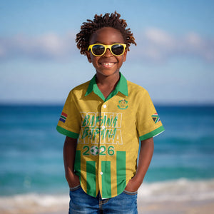 South Africa Soccer 2026 Custom Kid Hawaiian Shirt Bafana Bafana Kaofela Protea Yellow