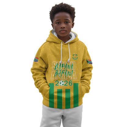 South Africa Soccer 2026 Custom Kid Hoodie Bafana Bafana Kaofela Protea Yellow