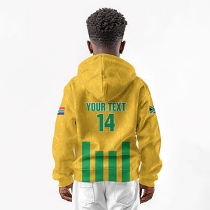 South Africa Soccer 2026 Custom Kid Hoodie Bafana Bafana Kaofela Protea Yellow
