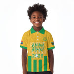 South Africa Soccer 2026 Custom Kid Polo Shirt Bafana Bafana Kaofela Protea Yellow