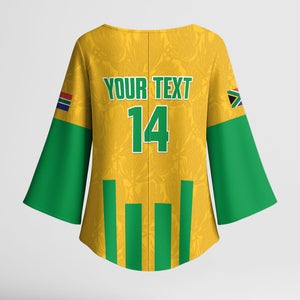 South Africa Soccer 2026 Custom Kimono Sleeve Blouse Bafana Bafana Kaofela Protea Yellow