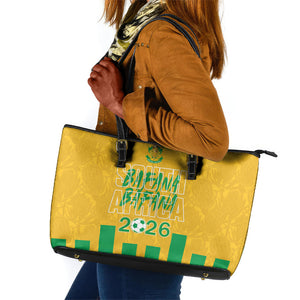 South Africa Soccer 2026 Leather Tote Bag Bafana Bafana Kaofela Protea Yellow