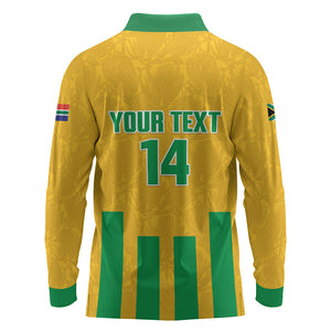 South Africa Soccer 2026 Custom Long Sleeve Polo Shirt Bafana Bafana Kaofela Protea Yellow