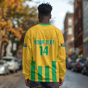 South Africa Soccer 2026 Custom Long Sleeve Shirt Bafana Bafana Kaofela Protea Yellow