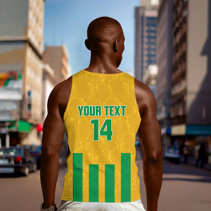 South Africa Soccer 2026 Custom Men Tank Top Bafana Bafana Kaofela Protea Yellow
