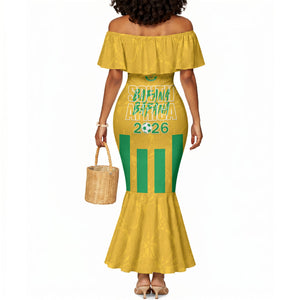 South Africa Soccer 2026 Custom Mermaid Dress Bafana Bafana Kaofela Protea Yellow