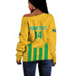 South Africa Soccer 2026 Custom Off Shoulder Sweater Bafana Bafana Kaofela Protea Yellow