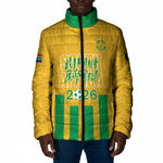 South Africa Soccer 2026 Custom Padded Jacket Bafana Bafana Kaofela Protea Yellow