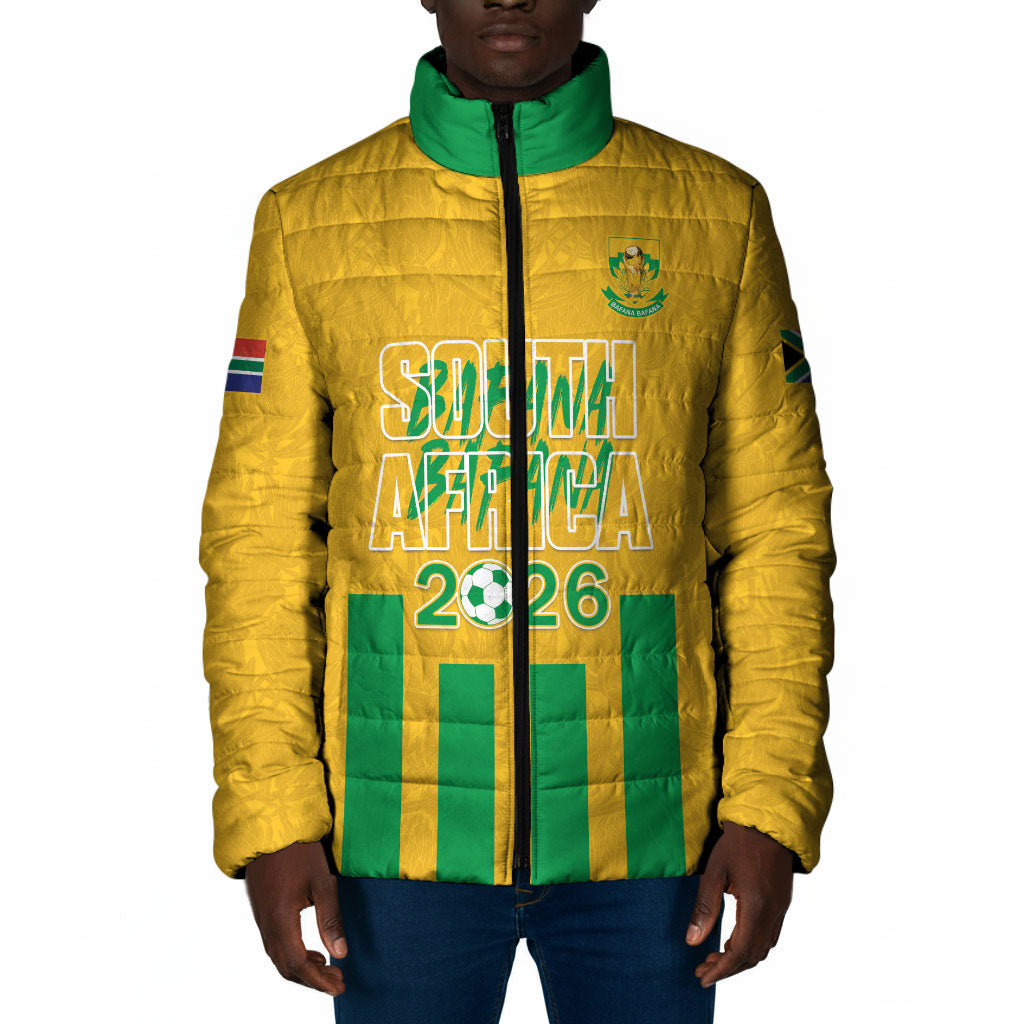 South Africa Soccer 2026 Custom Padded Jacket Bafana Bafana Kaofela Protea Yellow