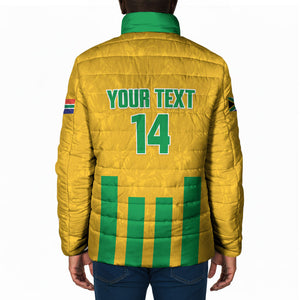 South Africa Soccer 2026 Custom Padded Jacket Bafana Bafana Kaofela Protea Yellow
