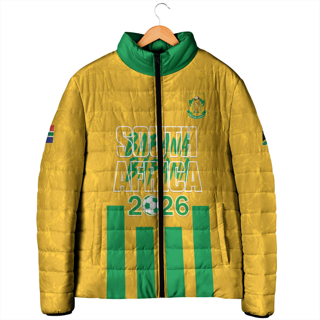 South Africa Soccer 2026 Custom Padded Jacket Bafana Bafana Kaofela Protea Yellow