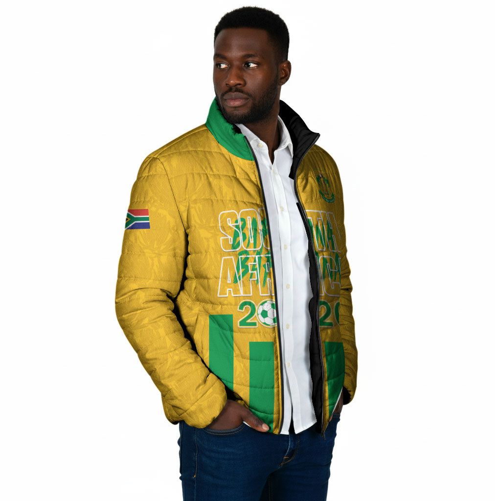 South Africa Soccer 2026 Custom Padded Jacket Bafana Bafana Kaofela Protea Yellow