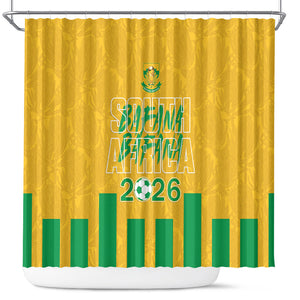 South Africa Soccer 2026 Shower Curtain Bafana Bafana Kaofela Protea Yellow