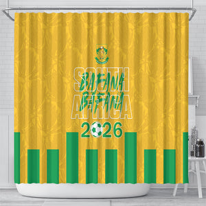 South Africa Soccer 2026 Shower Curtain Bafana Bafana Kaofela Protea Yellow