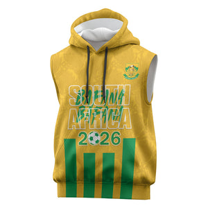 South Africa Soccer 2026 Custom Sleeveless Hoodie Bafana Bafana Kaofela Protea Yellow