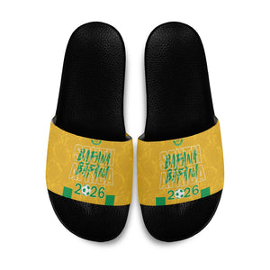 South Africa Soccer 2026 Slide Sandals Bafana Bafana Kaofela Protea Yellow