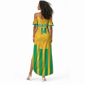 South Africa Soccer 2026 Custom Summer Maxi Dress Bafana Bafana Kaofela Protea Yellow
