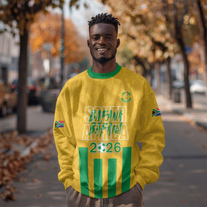 South Africa Soccer 2026 Custom Sweatshirt Bafana Bafana Kaofela Protea Yellow