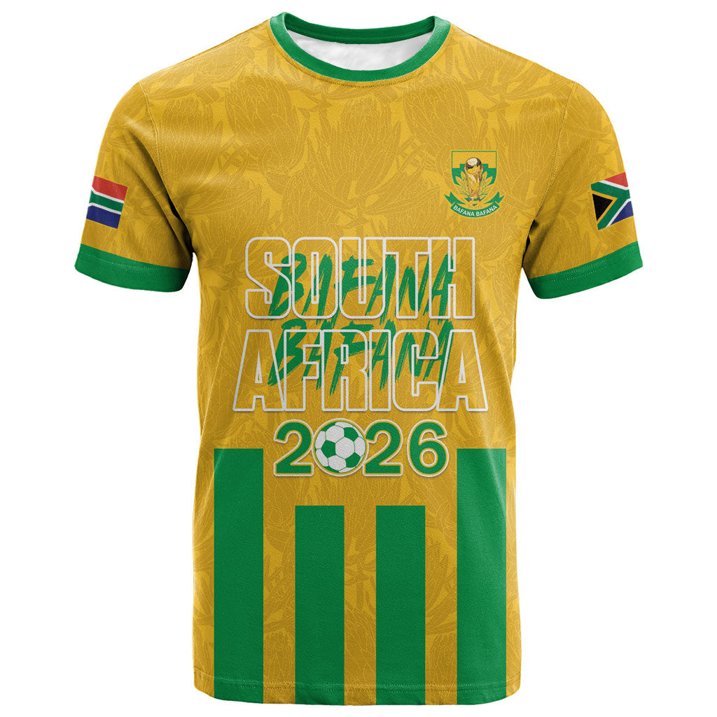 South Africa Soccer 2026 Custom T shirt Bafana Bafana Kaofela Protea Yellow