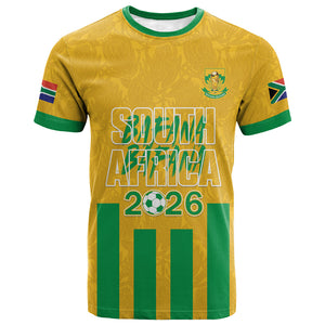 South Africa Soccer 2026 Custom T shirt Bafana Bafana Kaofela Protea Yellow