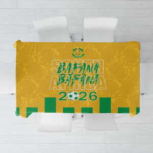 South Africa Soccer 2026 Tablecloth Bafana Bafana Kaofela Protea Yellow
