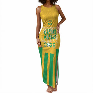 South Africa Soccer 2026 Custom Tank Maxi Dress Bafana Bafana Kaofela Protea Yellow