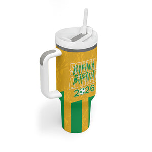 South Africa Soccer 2026 Custom Tumbler With Handle Bafana Bafana Kaofela Protea Yellow