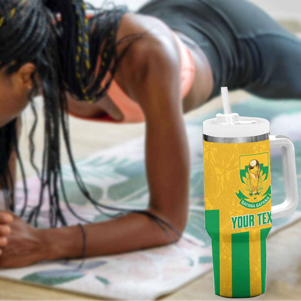 South Africa Soccer 2026 Custom Tumbler With Handle Bafana Bafana Kaofela Protea Yellow