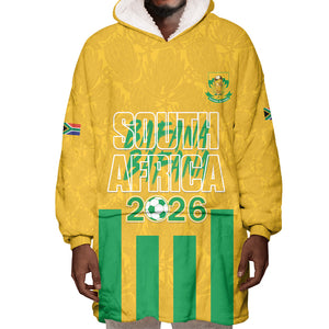 South Africa Soccer 2026 Custom Wearable Blanket Hoodie Bafana Bafana Kaofela Protea Yellow