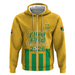 South Africa Soccer 2026 Custom Zip Hoodie Bafana Bafana Kaofela Protea Yellow