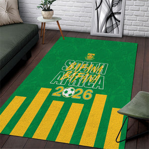 South Africa Soccer 2026 Area Rug Bafana Bafana Kaofela Protea Green