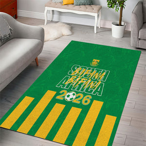 South Africa Soccer 2026 Area Rug Bafana Bafana Kaofela Protea Green