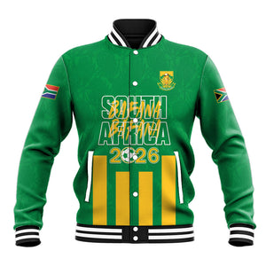South Africa Soccer 2026 Custom Baseball Jacket Bafana Bafana Kaofela Protea Green