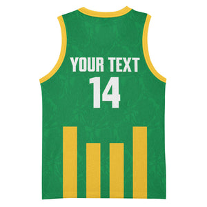 South Africa Soccer 2026 Custom Basketball Jersey Bafana Bafana Kaofela Protea Green