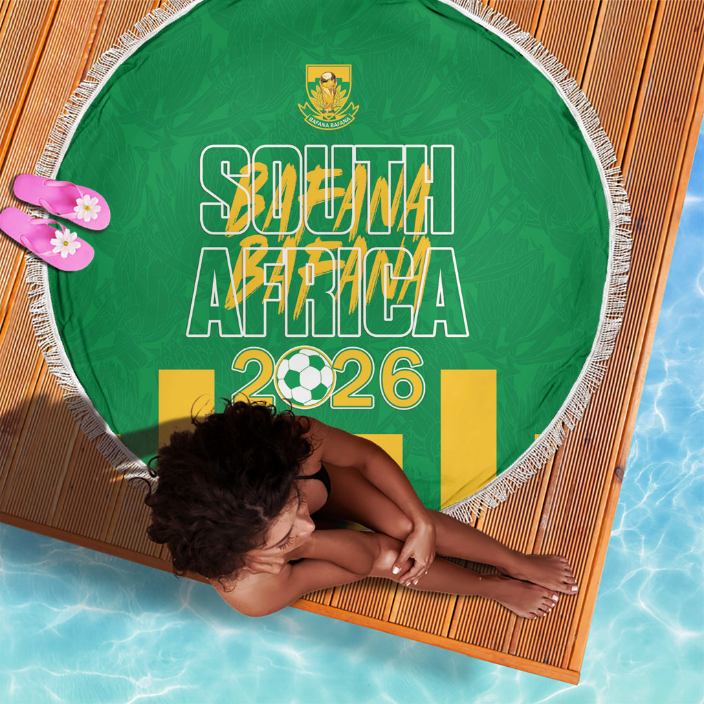 South Africa Soccer 2026 Beach Blanket Bafana Bafana Kaofela Protea Green