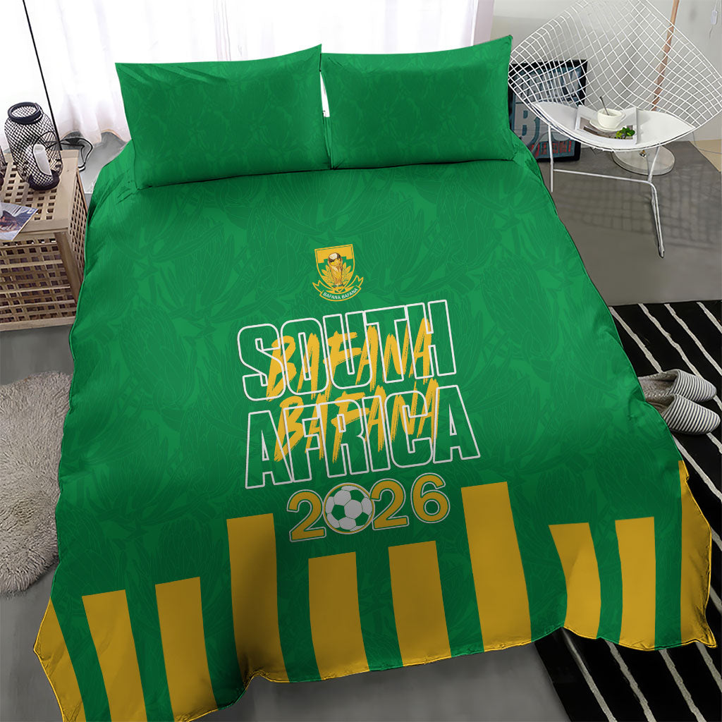 South Africa Soccer 2026 Bedding Set Bafana Bafana Kaofela Protea Green