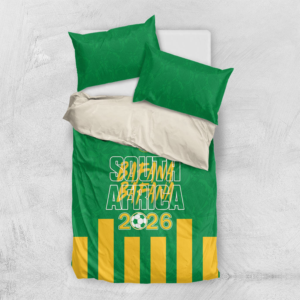 South Africa Soccer 2026 Bedding Set Bafana Bafana Kaofela Protea Green