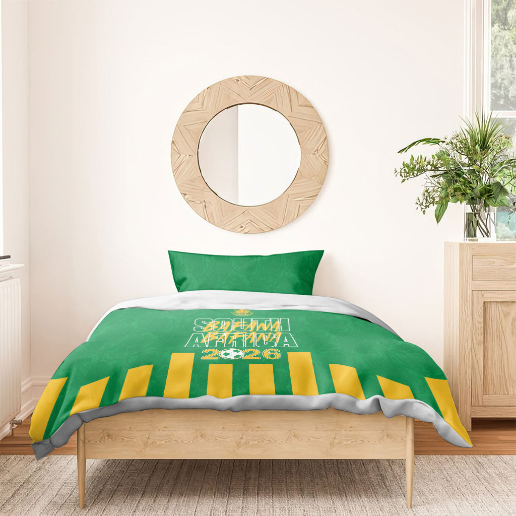 South Africa Soccer 2026 Bedding Set Bafana Bafana Kaofela Protea Green
